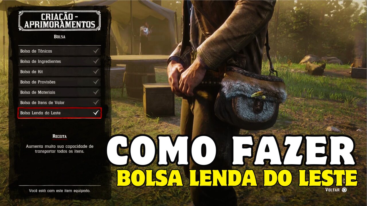 COMO FAZER MELHOR BOLSA EM RED DEAD REDEMPTION 2 - SATCHEL LEGEND OF THE WEST - BOLSA LENDA DO LESTE