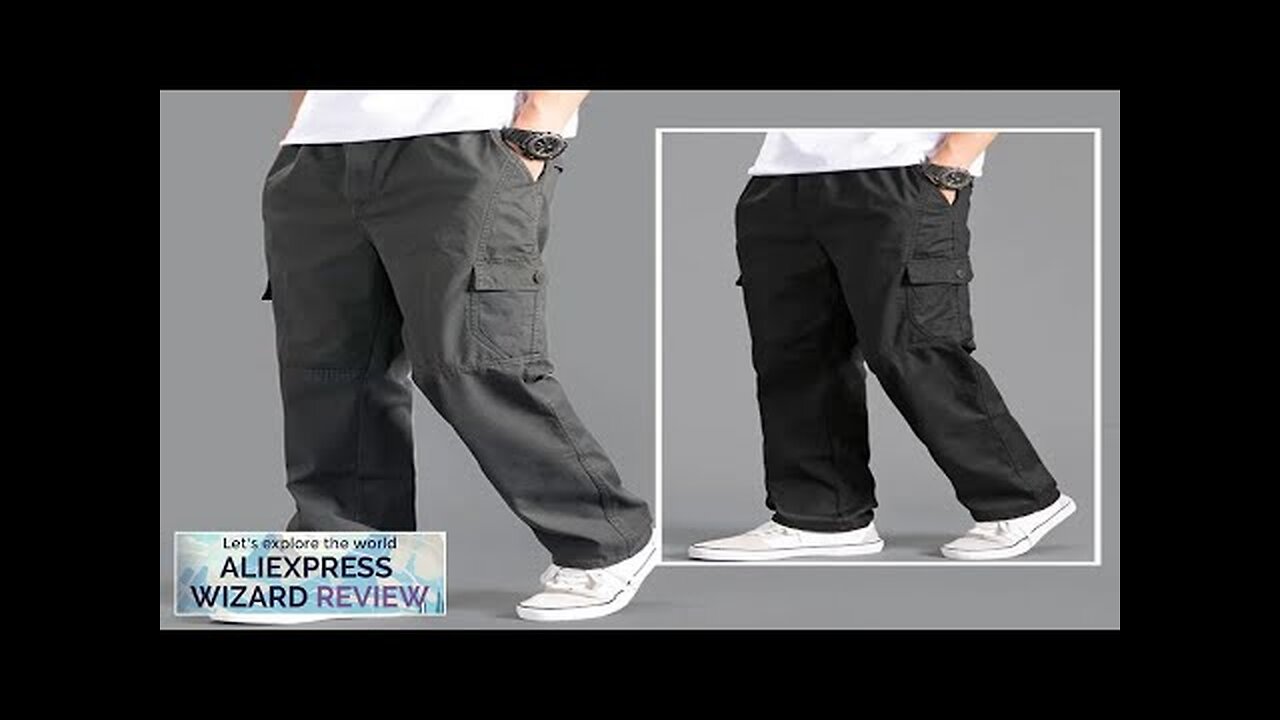 New Cargo Pants Men's Loose Straight Oversize Clothing Solid Grey Versatile Work Review