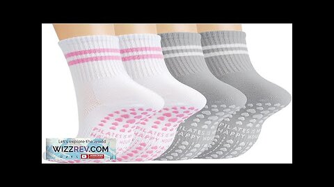 Pilates Socks with Grips for Women Yoga Non Slip Grippy Crew Socks Review