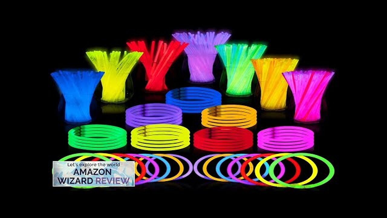 JOYIN 144 Pcs Glow Sticks Bulk 8" Bracelets Necklaces Glow in Review