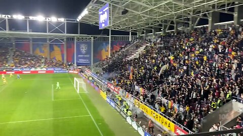 Romania vs Bosnia. Romanian fans singing _Serbia Serbia_ UEFA Nations League