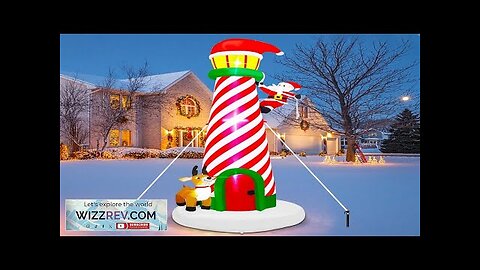 Lulu Home 10FT Christmas Inflatable Decoration Giant Lighted Lighthouse Blowups with Santa Review