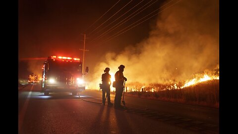 California firefighters battle blaze in Riverside County through the night