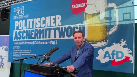 Demmin - AfD politischer Aschermittwoch - Enrico Schult eröffnet die Veranstaltung 05-03-2025