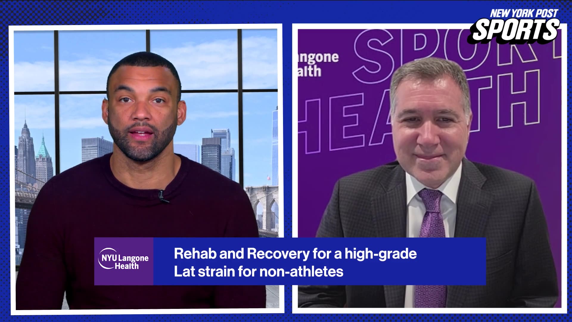 NYU Langone's Mark Harrison, MD, explains Luis Gil's recovery process from a high-grade right lat strain