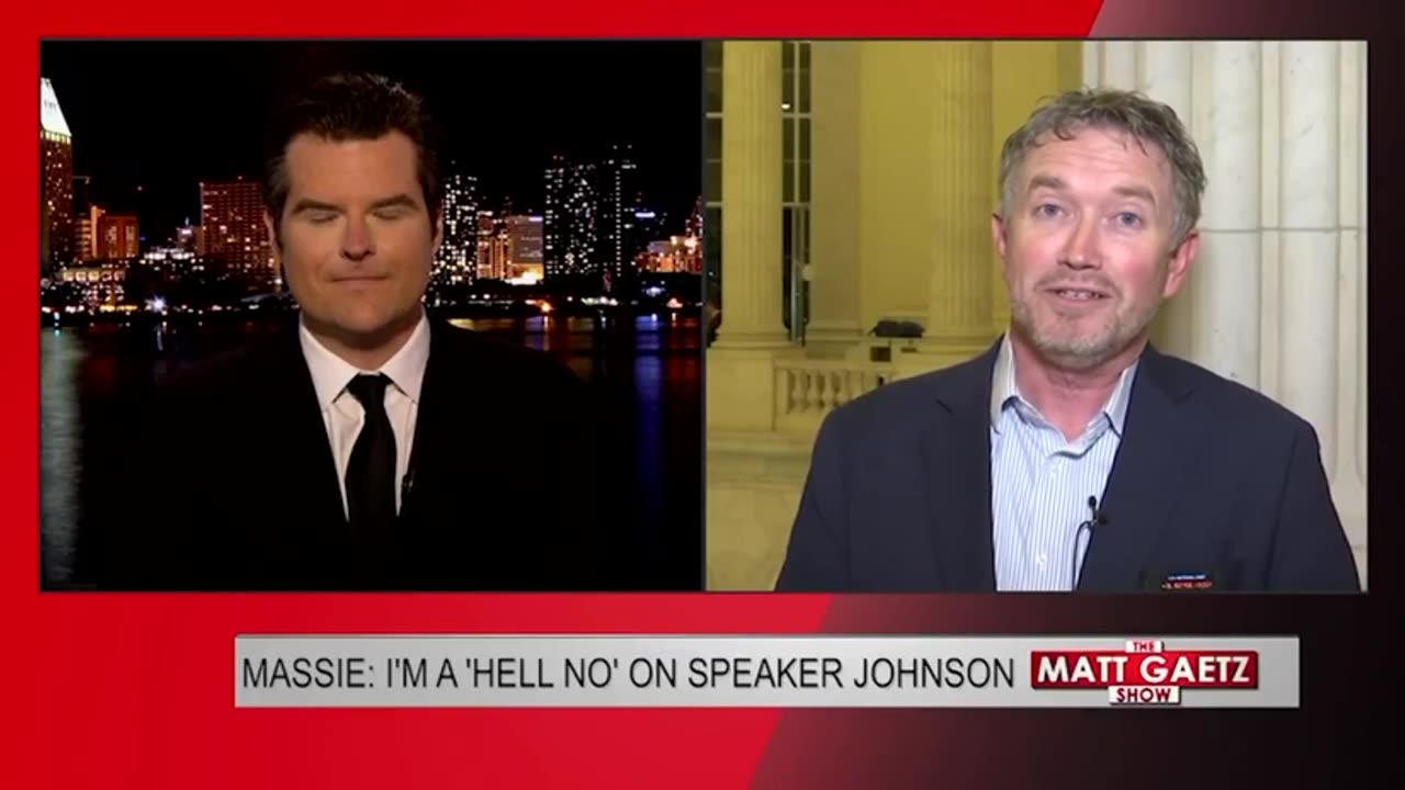 Rep. Thomas Massie Tells Matt Gaetz on OAN: "I'm a 'Hell No' on Speaker Johnson"