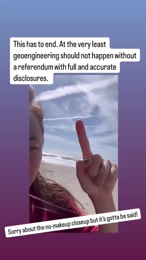 Nicole Shanahan posts a video sharing the massive Chemtrails above her head
