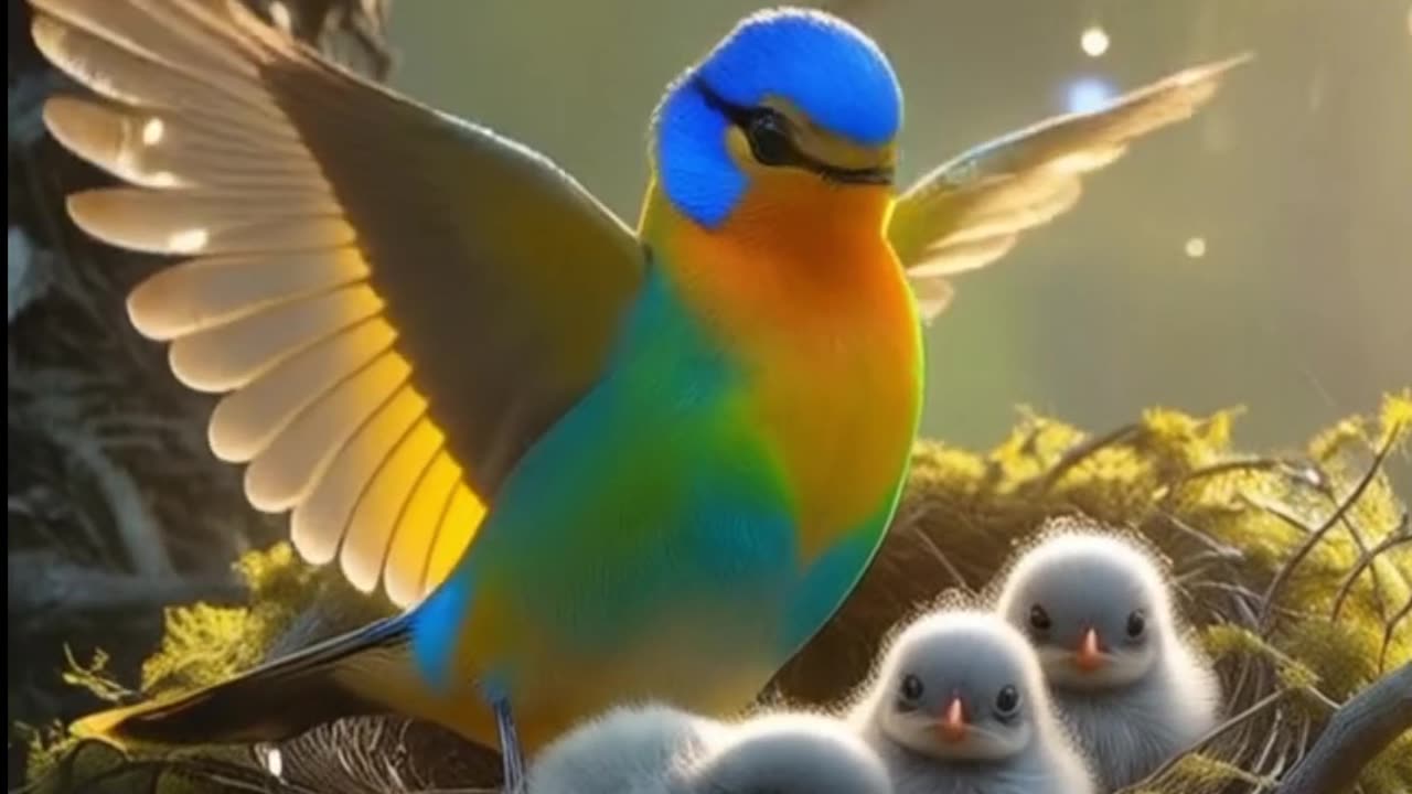 Watch a bird protecting its young from the rain. It's the mother. Follow and like. #birds