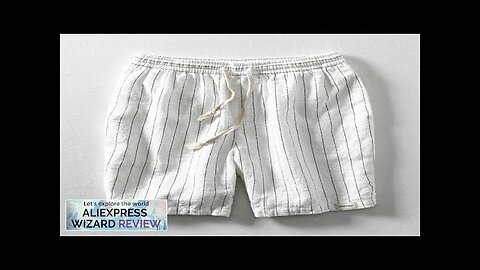 Summer Cotton Linen Shorts Pants Men Casual Sold Color Breathable Comfortable Striped Review