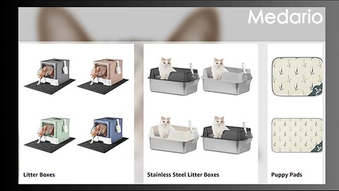 Cat Litter Box with Litter Mat and Scoop, Large Foldable Litter Box with Lid