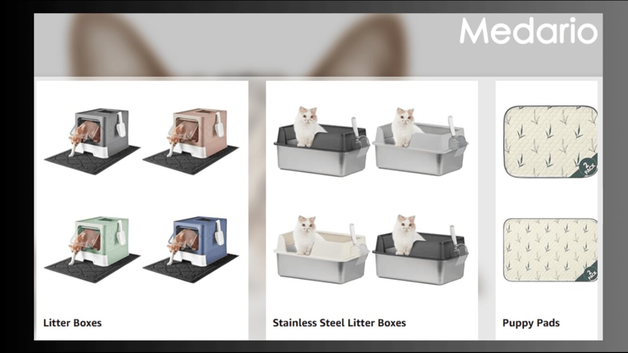 Cat Litter Box with Litter Mat and Scoop, Large Foldable Litter Box with Lid