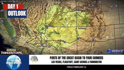 ⚡ Afternoon Storms: Great Basin to Four Corners! 2/14/25 #shorts #weather