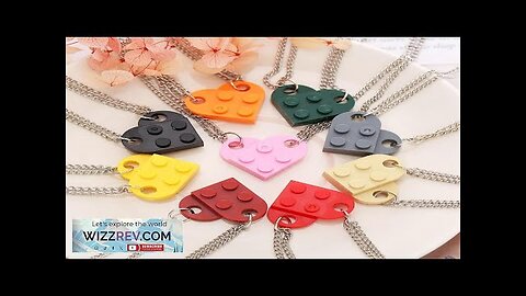 2Pcs Heart Brick Couples Love Necklace For Lovers Women Men Lego Elements Review