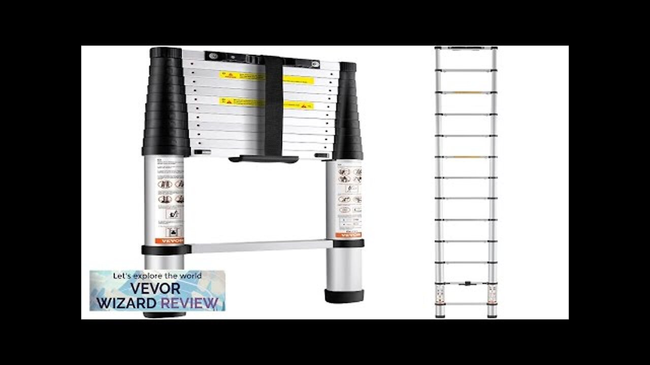 VEVOR Telescoping Ladder Aluminum Extension Step 12.5 ft Multi-purpose Portable Review