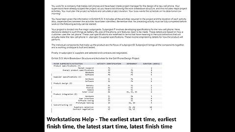 Workstation Help: You work for a company that makes cell phones and have been made project manager