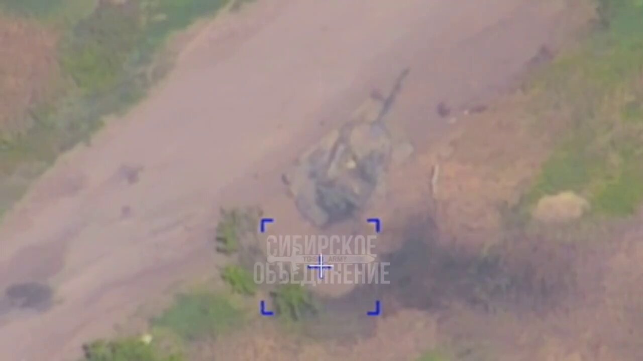 American Abrams tank detroyed by Krasnopol artillery ammo