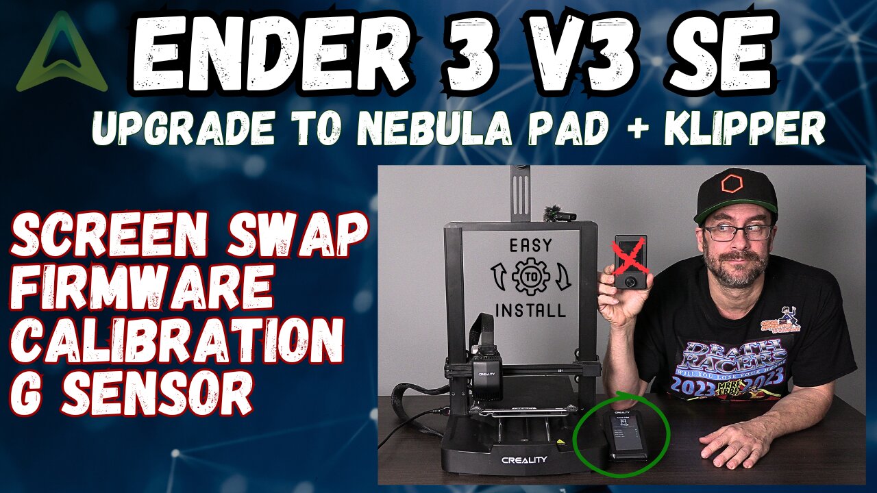How to Install NEBULA PAD on Ender 3 V3 SE - Screen, Firmware, G Sensor. Creality 3D Printer