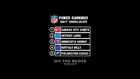 NFL Power Rankings for Week 17 in the NFL!