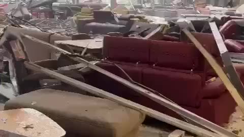 Consequences of a tornado in a furniture store