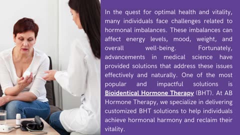 Bioidentical Hormone Therapy: A Comprehensive Guide by AB Hormone Therapy