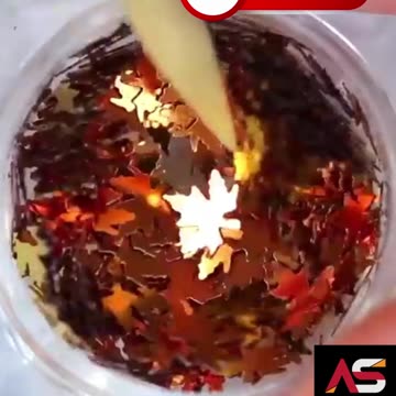 Orange with Gold Nail Art Design