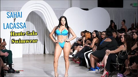 Fashion Model Sahai Lacasse Walking For Haute Gala Swimwear Runway Show.