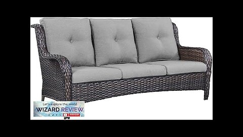 Outdoor Furniture 3-Seater Rattan Sofa Patio Wicker Sofa Couch Furniture Set Review