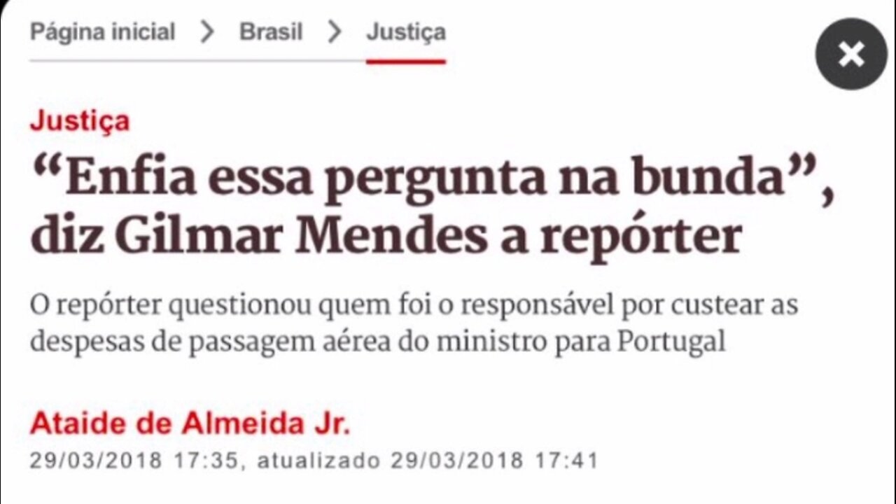 A repórter exercendo seu ofício e o vendedor de sentenças Gilmar Mendes mandou a repórter enfiar a pergunta no k👀