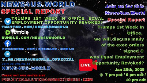 News4us world Special Report - Trumps 1st Week In Office, Equal Employment Opportunity Revoked?