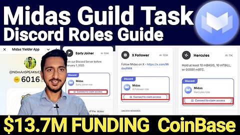 Midas Airdrop Guild Task & Discord Roles Step by Step Ful Guide | Midas Mining $13.77 Funding