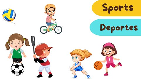 Sports vocabulary in Spanish for kids.