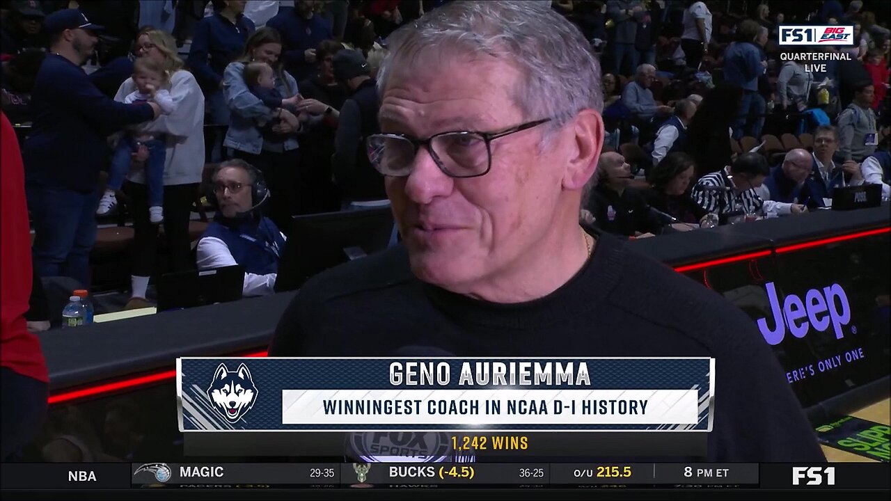 Geno Auriemma post game interview after win | UConn Huskies Women's Basketball, Big East Tournament
