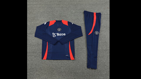 👉🏻⚽️2024-25 Manchester United Adult/Kid Blue Long Sleeve Tracksuit