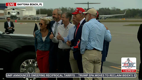 WATCH: President Trump Arrives on Air Force One for NASCAR's Daytona 500 - 2/16/25