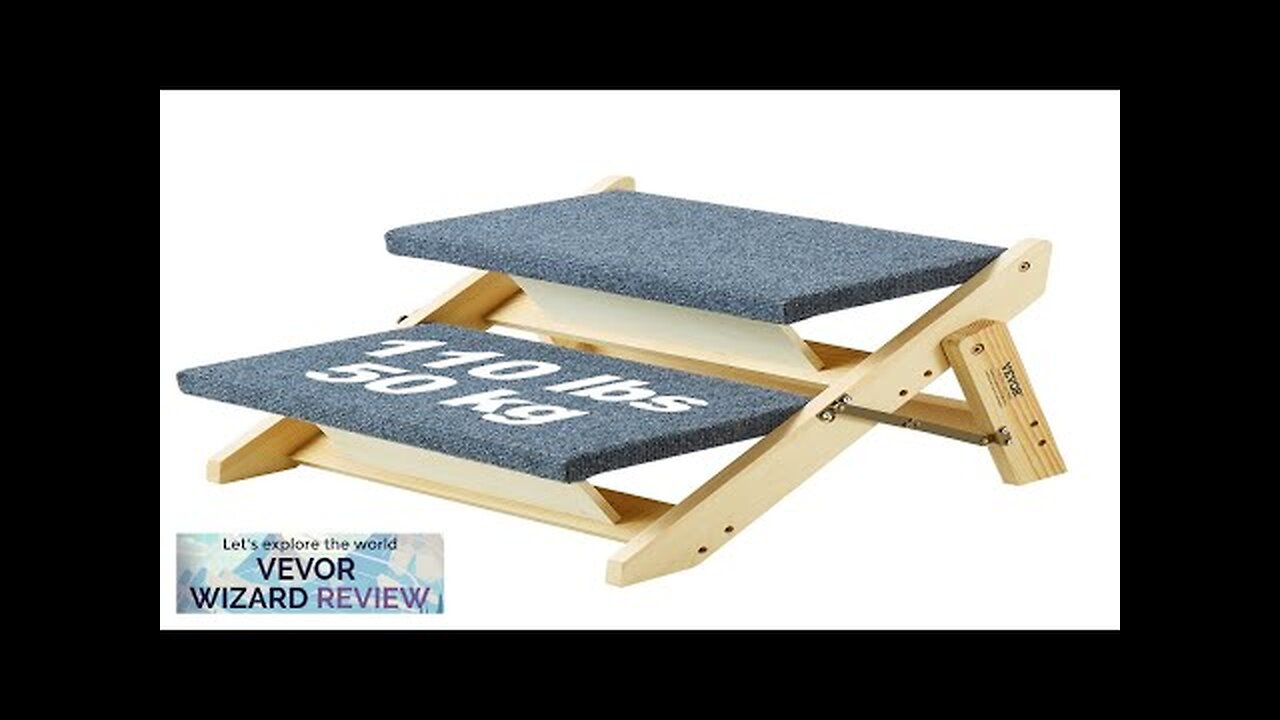 VEVOR Wood Pet Stairs/Pet Steps 2-in-1 Foldable Wooden Dog Stair for Beds Review