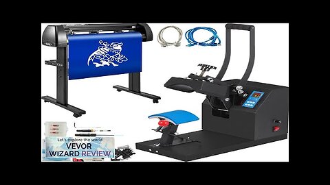 Heat Press Hat Cap 5.5"x3.5" + Vinyl Cutter Plotter Machine 53" W/floor Review