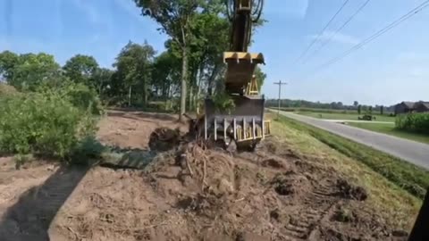 Yonaka Bulldozing: Ep 23 Brush Clearing and Tree Bucket Cutting Part 1
