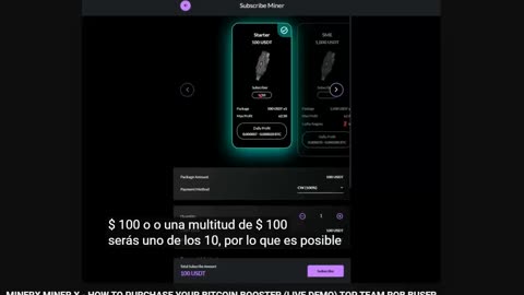 MINERX MINER X ESPAÑOL ¿CÓMO COMPRO UN IMPULSOR DE BITCOIN - DEMOSTRACIÓN VIVO - TOP TEAM ROB BUSER