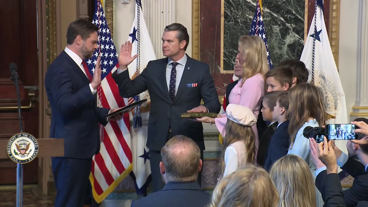 Vice President Vance Swears in Pete Hegseth to be Secretary of Defense