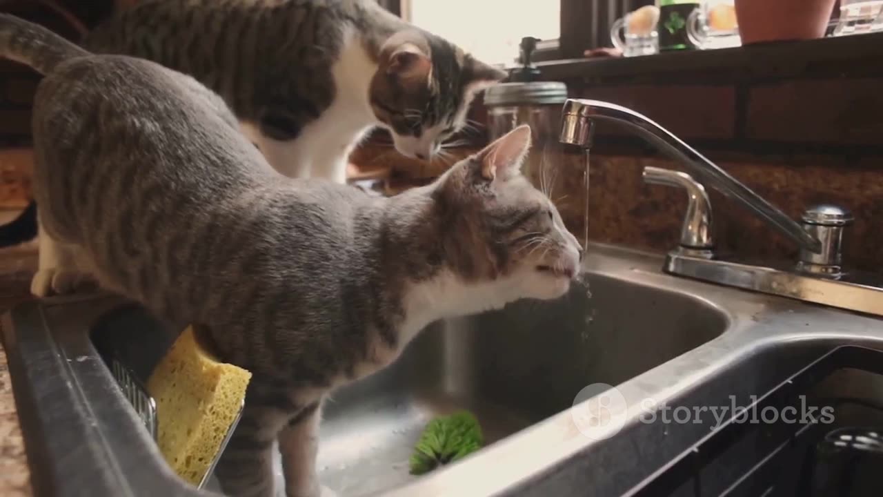 "Double Trouble: The Mischievous Grey Tabby Duo"