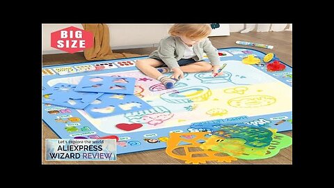 100x80CM Magic Water Drawing Mat Coloring Doodle With Reusable Magic Pens Montessori Review