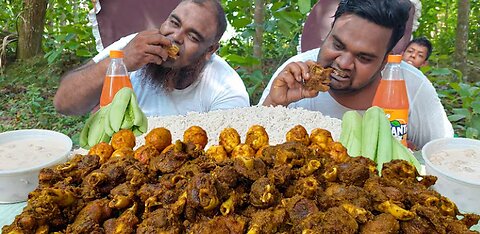 Two Big Guy Eating 5 KG Mutton Lollipop, 7 KG rice & 12 Eggs - Mutton Lollipop Great Foodie