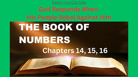 Numbers 14, 15 and 16 : God Responds When His People Rebel Against Him