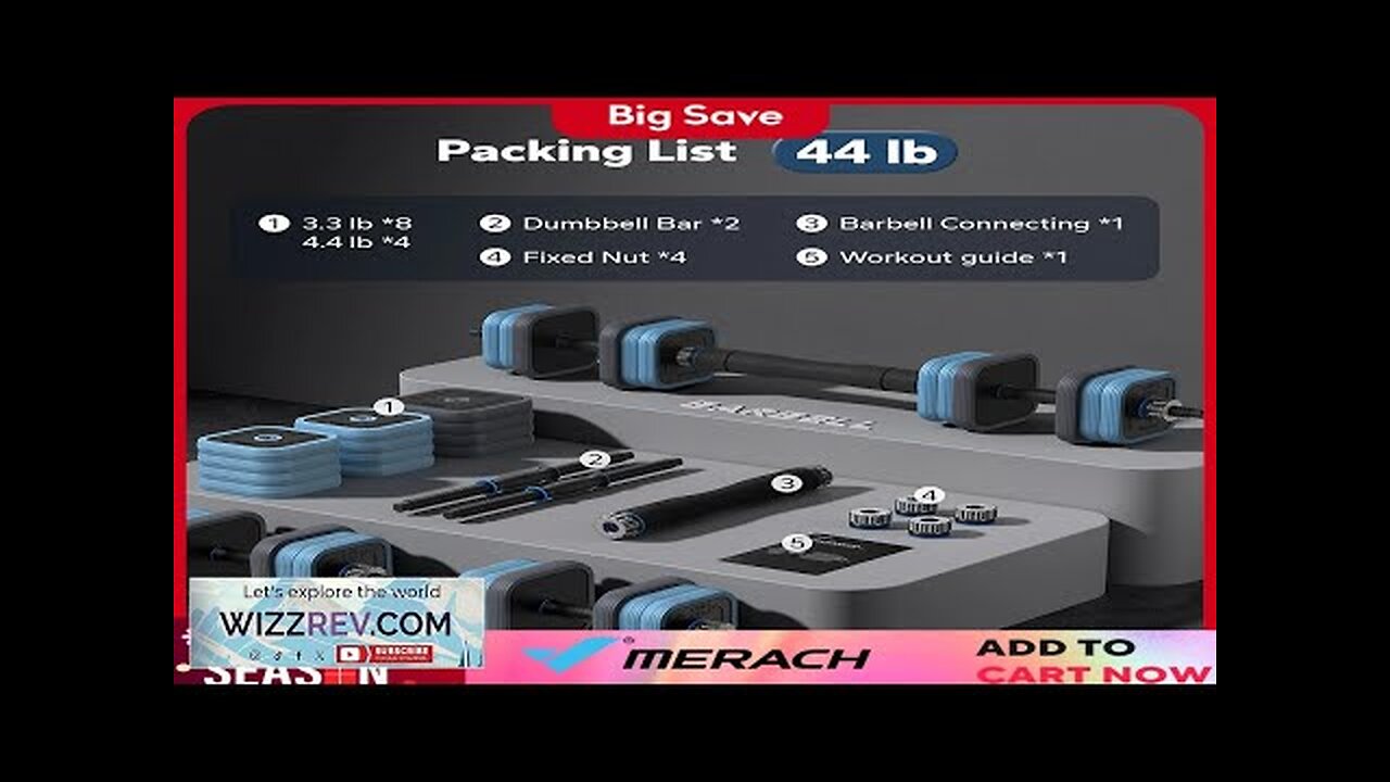 MERACH 3 in 1 Adjustable Dumbbell Weight Set 44lbs Free Weight Set Review