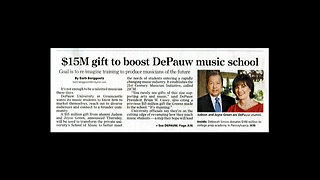 October 11, 2013 - Judson and Joyce Green Donate $15 Million to DePauw School of Music