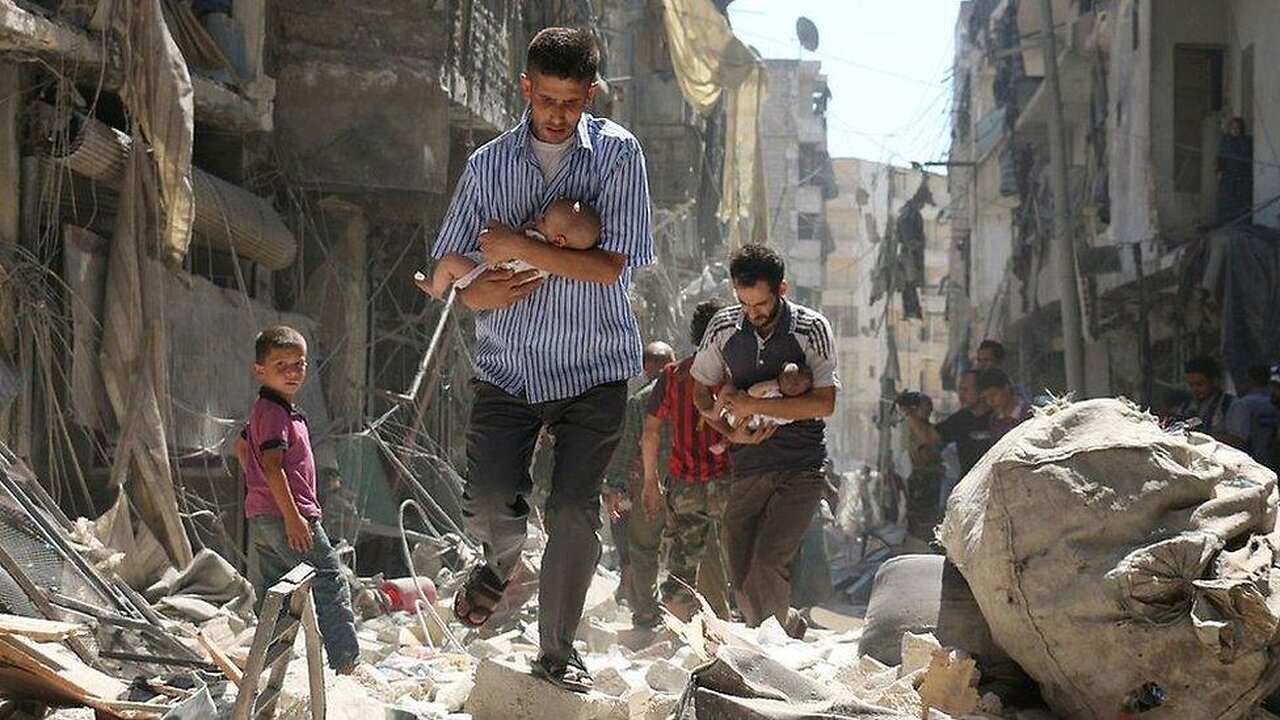 Footage of indiscriminate shelling by Russians in Syria, resulting in deaths of dozens of civilians