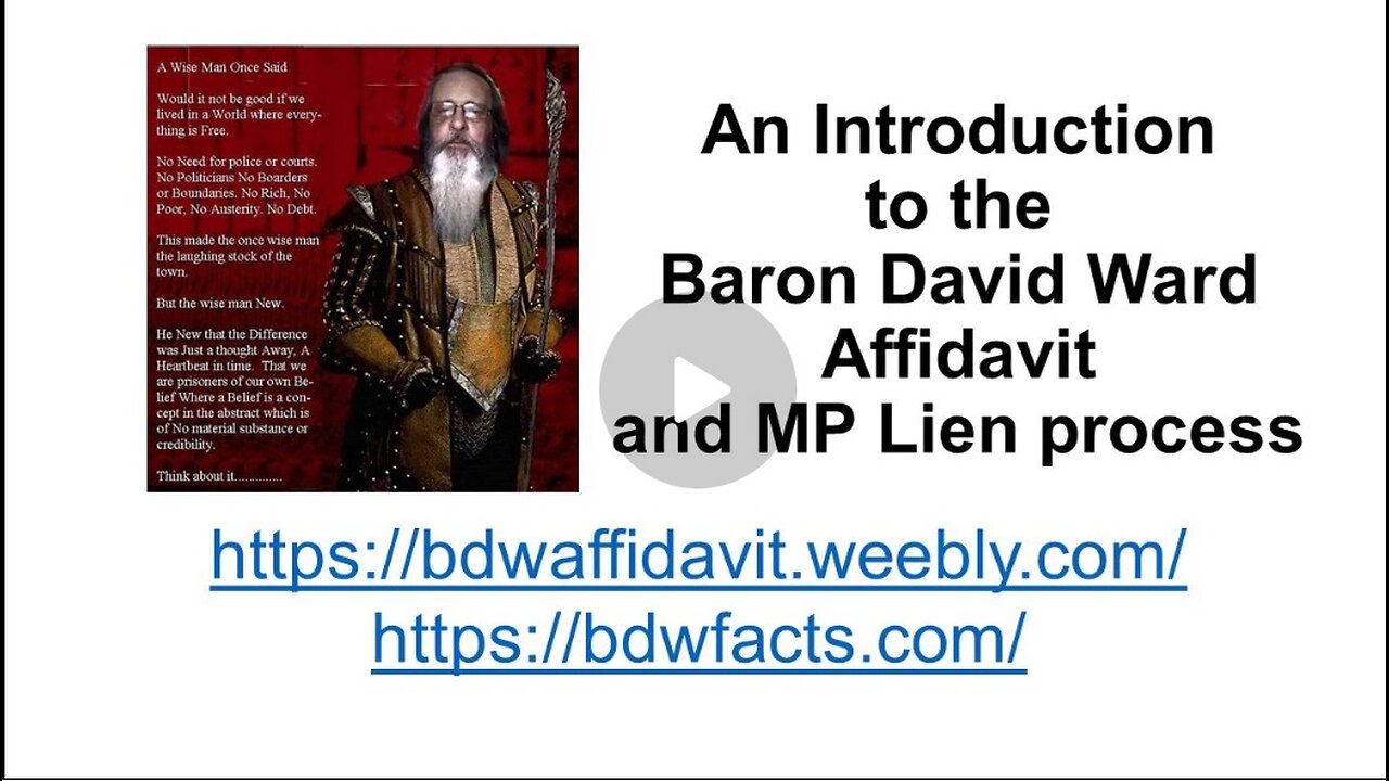 Baron David Ward Affidavit Talk 9th February 2024