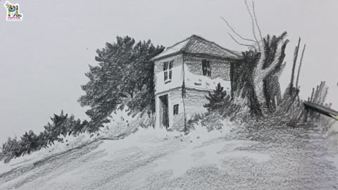 Simple Scenery Art with Pencil sketch and Shading | Easy Art