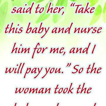 "God's Provision Through Unexpected Means" Exodus 2:9#shorts #youtubeshorts #jesus #ytshorts #yt