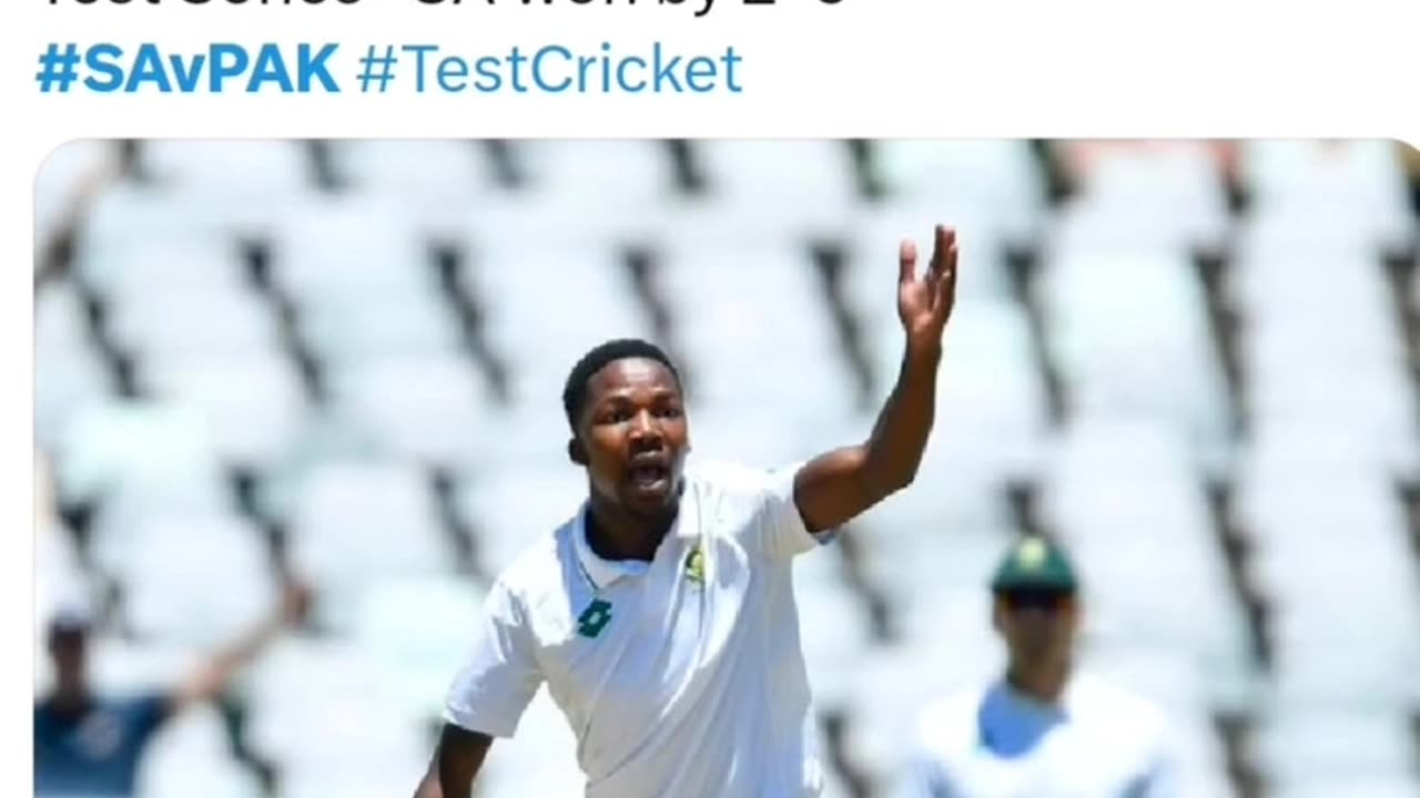 South Africa won the 2nd test by 10 wkts. White washed Pakistan 2-0#cricket #pak